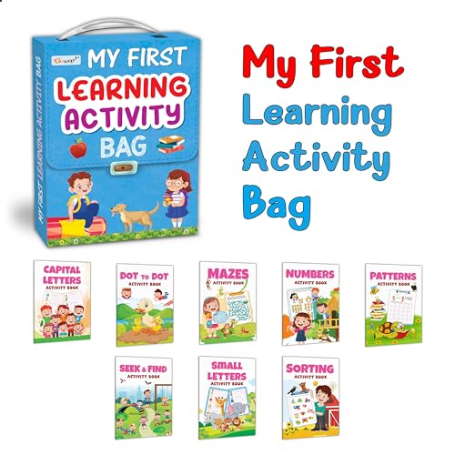 Childrens Educational Activity book Collection : Kids First Library Bag, Learning book for Preschoolers, Educational picture