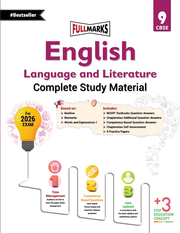 Full Marks English Language & Literature Complete Study Material Class 9 | Based on Beehive, Moments, Words and ExpressionsI | 