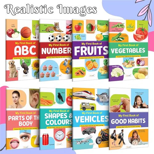 My First Picture Book Collection For Early Learning : Collection of early learning books, Preschool Kids Book, 8 topics Learning