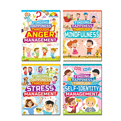 Finding Happiness Books Pack for Kids Ages 410 | Set of 4 Illustrated Activity and Story Workbooks on Anger Management, Mindful