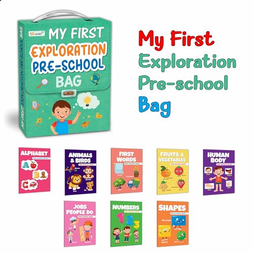 Childrens educational picture book collection : Kids First Library Bag, Learning book for preschoolers, Educational books fo