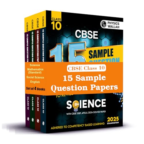 PW CBSE | Class 10 | 15 Sample Question Papers Science, Mathematics (Standard), English and Social Science Combo Set of 4 Books 