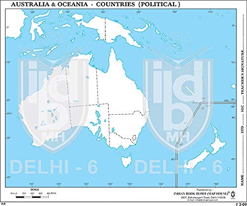 Big Outline Practice Map Of Australia Political (100 Maps) Indian Book Depot