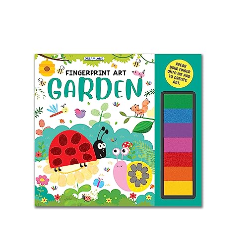 Garden Fingerprint Art Activity Book for Children Age 4  9 years with Thumbprint Gadget | Colouring Book for Kids