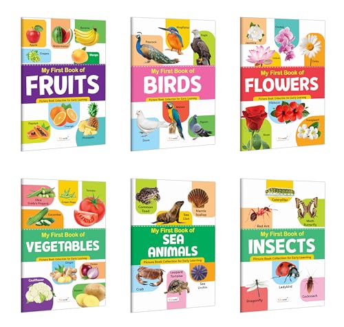 My First Book of Fruits, Birds, Flowers, Vegetables, Sea Animals and Insects : Interactive book for kids, exploration books for