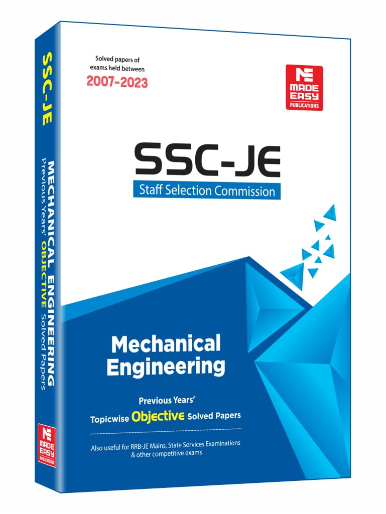Ssc : Je Mechanical Engineering 2024 Previous Year Objective Solved Papers 1