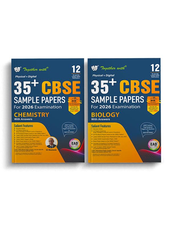 Together with CBSE Sample Paper Class 12 Chemistry and Biology for 2026 Board Exam | 35+ Physical with Digital Sample Question P
