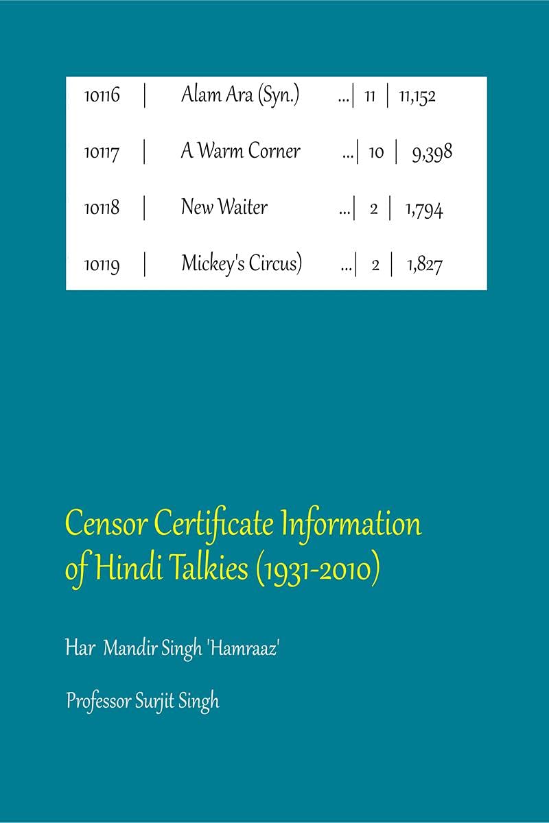 Censor Certificate Information Of Hindi Talkies (19312010)
