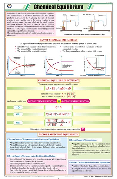 Stc50 | Teachingnest | Chemical Equilibrium Chart (58X90 Cm) | English | Chemistry Charts | With Rollers [Wall Chart] Teachingne