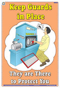 Sis01E | Teachingnest | Keep Guards In Place | English | 33X48 Cm | Industrial Safety Posters | Wall Sticking [Poster]