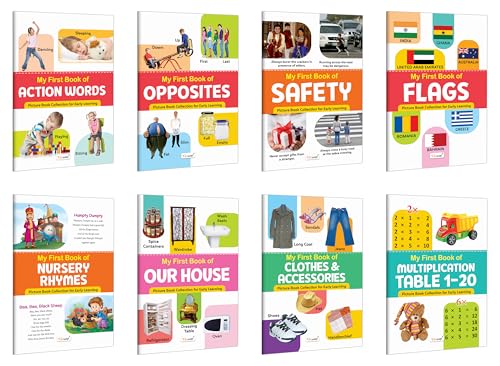 My First Book of Action Words, Opposites, Safety, Flags and more : vocabulary builder for toddlers, interactive learning book, 