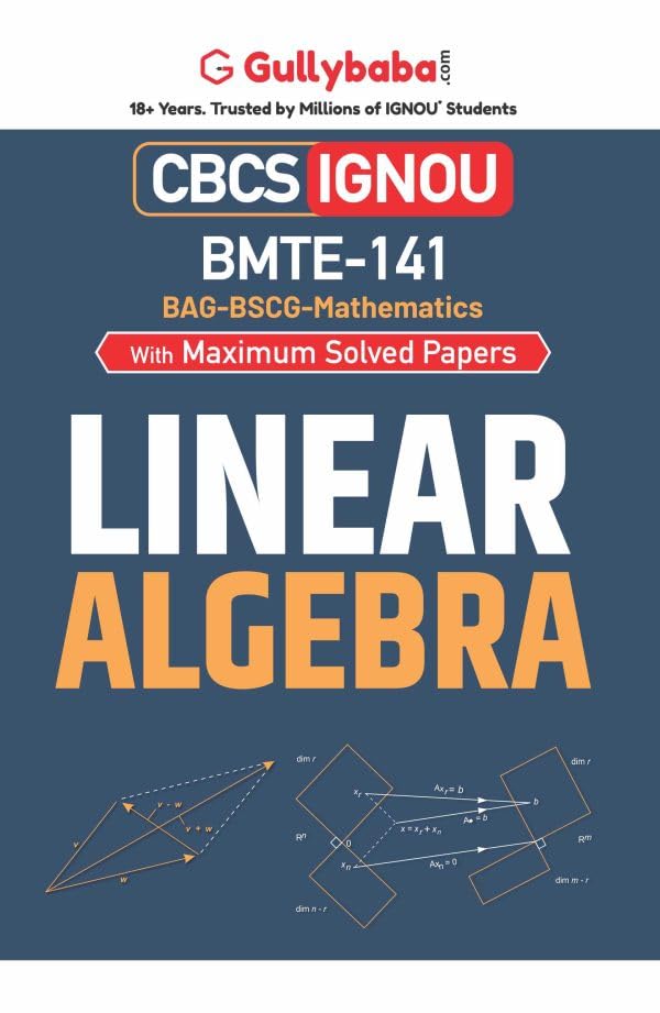 Gullybaba IGNOU BSCG 5th Sem BMTE141 Linear Algebra in English  Latest Edition IGNOU Help Book with Solved Previous Years Qu