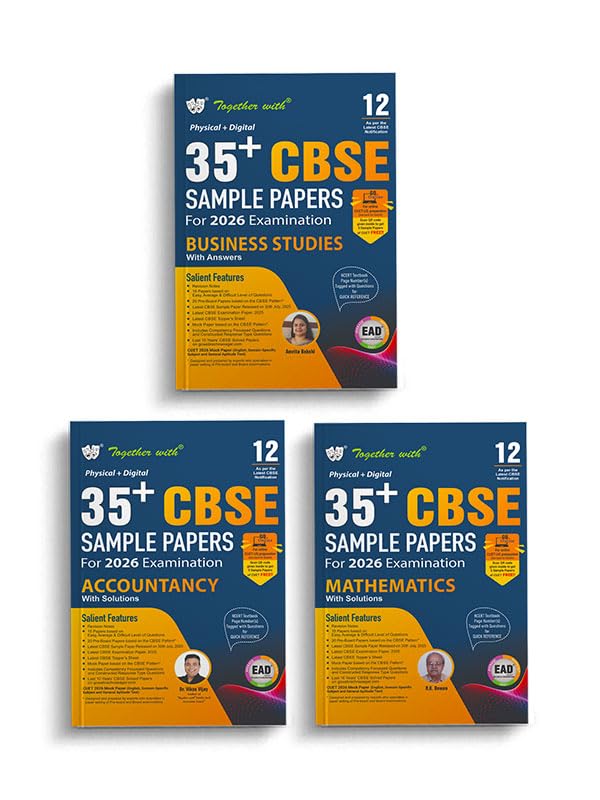 Together with CBSE Sample Paper Class 12 Business Studies, Accountancy & Mathematics for 2026 Board Exam | 35+ Physical + Digita