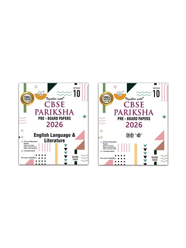 Together with CBSE Pariksha Class 10 PreBoard Papers English Language & Literature and Hindi B for 2026 Board exams | 3 Questio