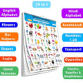 My First ALL IN ONE SPIRAL CHART ENGLISHHINDI : With 24 Topics ( Big Fonts and Realistic Pictures) | Gift Set For Kids