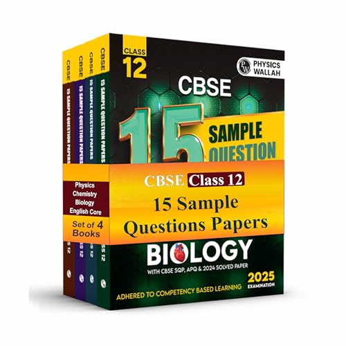 PW CBSE | Class 12 | 15 Sample Question Papers Physics, Chemistry, Biology & English Core Combo Set of 4 Books For 2025 Exam [Pa