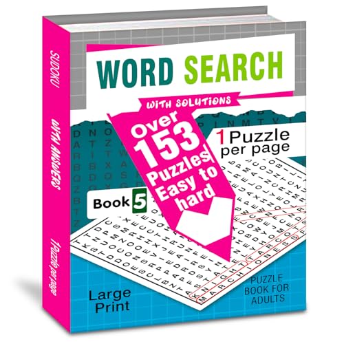 Hello Friend Books Word Search Puzzles Book with Solutions: 150+ Puzzles from Easy to Hard for Adults (Book 5)