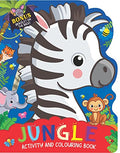 Jungle Activity and Colouring Book for Kids Age 38 Years | DieCut Animal Shaped Workbook with Mazes, DottoDot, Word Search, C