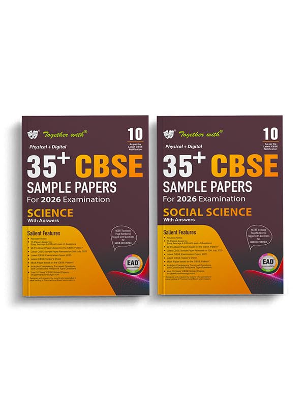 Together with CBSE Sample Paper Class 10 Science and Social Science for 2026 Board Exam | 35+ Physical with Digital Sample Quest
