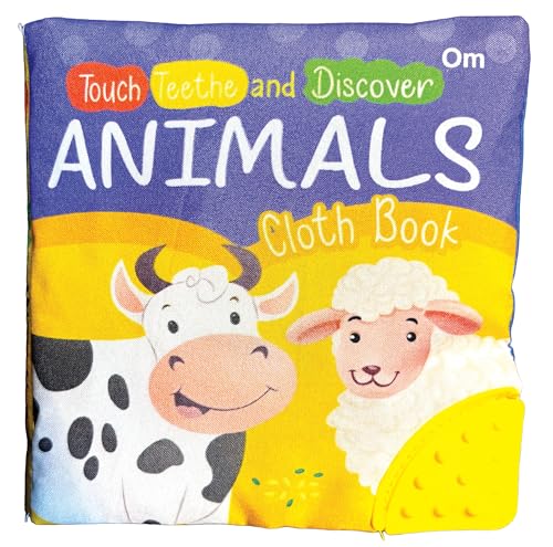 Animals Cloth Book: Touch, Teethe and Discover | A Soft Cloth book with a teether & Crinkle Sound | Novelty Book