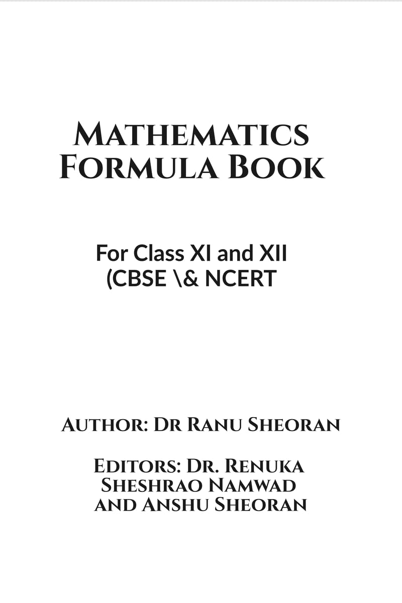 Mathematics Formula Book