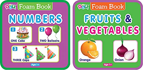 Foam Book Set of 2 Books (Numbers and Fruits & Vegetables)
