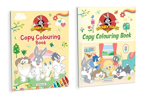 Looney Tunes Colouring Books  Pack of 2 Books | Fun Colouring Activity Book Set for Kids with Large Simple Drawings to Fill with