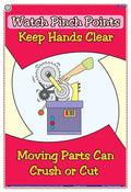 Sis02E | Teachingnest | Watch Pinch Points | English | 33X48 Cm | Industrial Safety Posters | Wall Sticking [Poster]