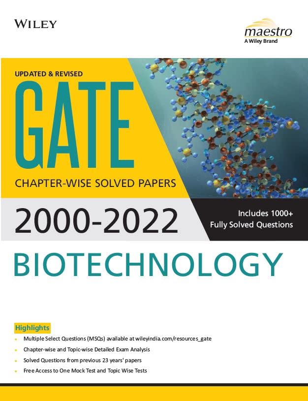 Wileys GATE Biotechnology ChapterWise Solved Papers (20002022)