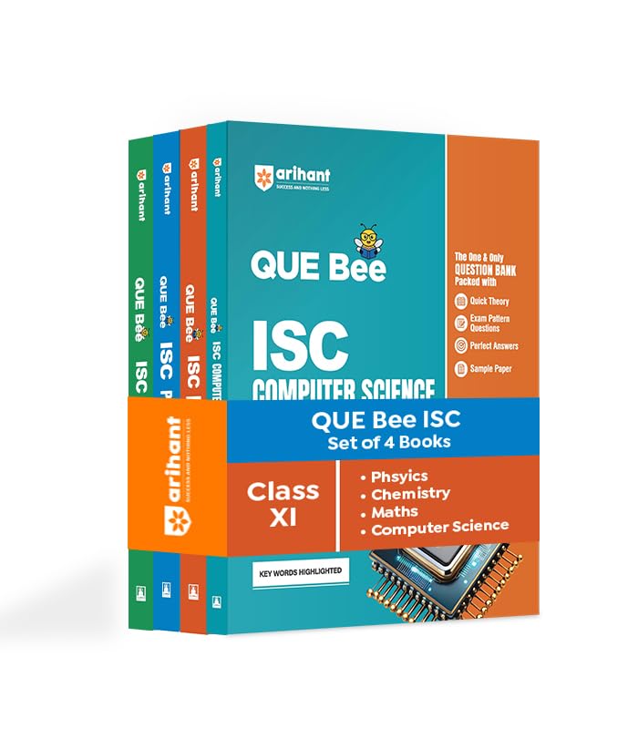 Arihant QUE Bee ISC Physics, Chemistry, Math, Computer Science Class 11 Exam 2026 | Question Bank with Quick Theory, Exam Patter