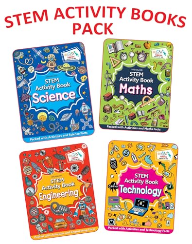 Stem Activity 4 Books Pack  Science, Technology, Engineering, Maths| Packed With Activities And Facts For Children Age 6 12 Ye
