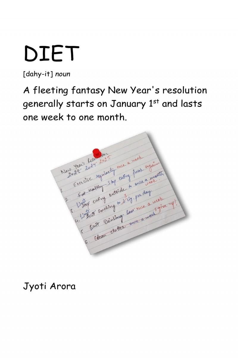 DIET: A fleeting fantasy New Years resolution generally starts on January 1st and lasts one week to one month.