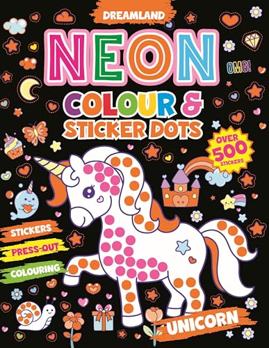 Unicorn Neon Colour and Sticker Dots Book Over 500 Stickers