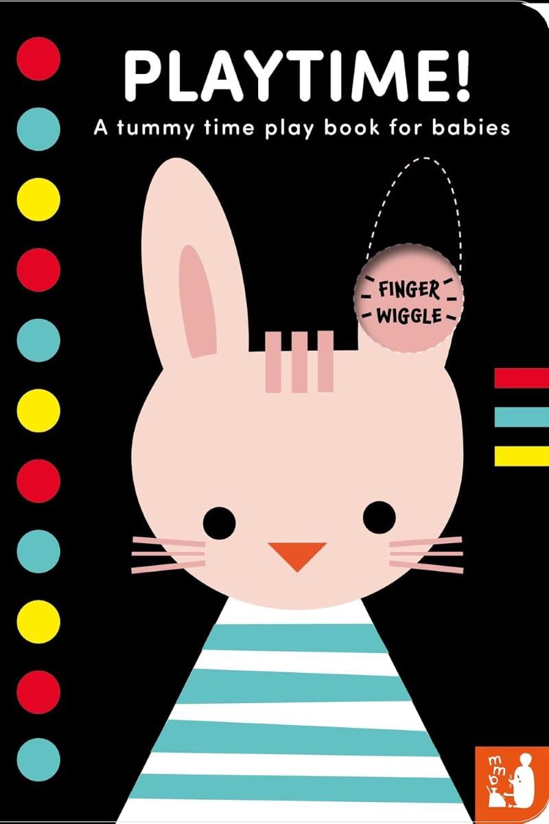 Playtime!: A HighContrast FoldOut Tummy Time Book With Finger Wiggle Holes For Babies