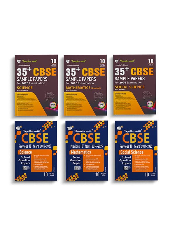 Together with Previous 10 Years Question Papers (20142025) and EAD level based 35+ CBSE Sample Papers 202526 for Science, Math