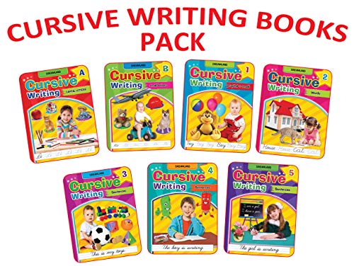 Cursive Writing Books Pack for Kids  Set of 7 Handwriting Practice Books with AZ Letters, Word Formation & Sentence Writing | Le