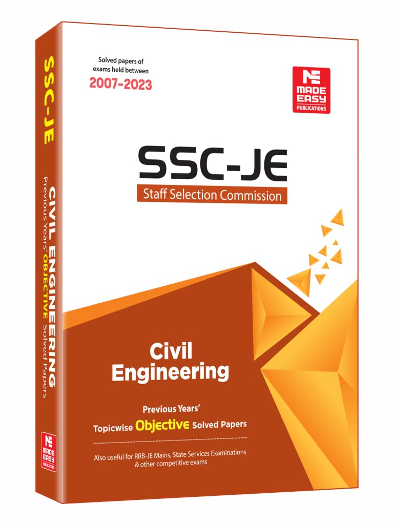 Ssc : Je Civil Engineering 2024 Previous Year Objective Solved Papers 1