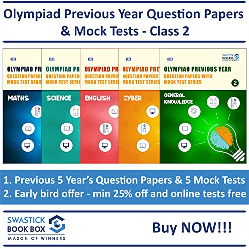 Olympiad Books For Class 2  Previous Year Question Papers and Mock Tests [Maths, Science, English, Cyber, GK]