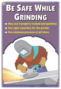 Sop02E | Teachingnest | Be Safe While Grinding | English | 33X48 Cm | Operational Handling Safety Poster | Industrial Safety Pos