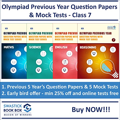 Olympiad Books For Class 7  Previous Year Question Papers and Mock Tests [Reasoning, Maths, Science, English]
