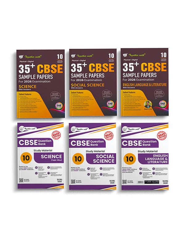 Together with Chapterwise CBSE Question Bank and EAD level based 35+ CBSE Sample Papers 202526 for Science, Social Science & E