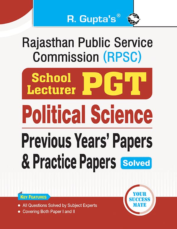 RPSC : School Lecturer (PGT) Political Science  Previous Years Papers & Practice Papers (Solved)