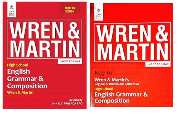 Wren & Martin High School English Grammar And Composition + Key To High School English Grammar | Regular Edition | Set Of 2 Book