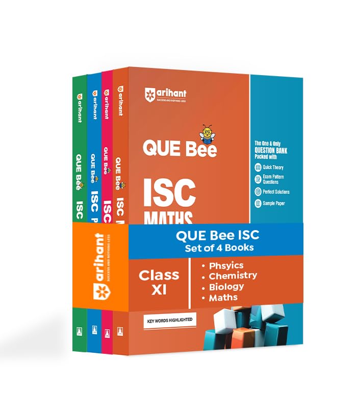 Arihant QUE Bee ISC Physics, Chemistry, Math, Biology Class 11 Exam 2026 | Question Bank with Quick Theory, Exam Pattern Questio