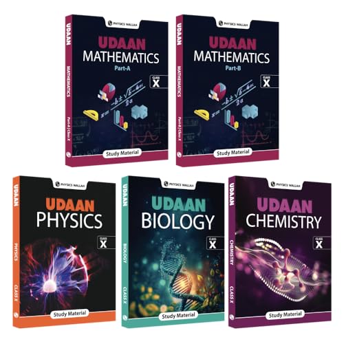 PW UDAAN for Class 10th Physics, Chemistry, Mathematics Part A & B, Biology (Latest Edition) Combo Set of 5 Books [Paperback] PW
