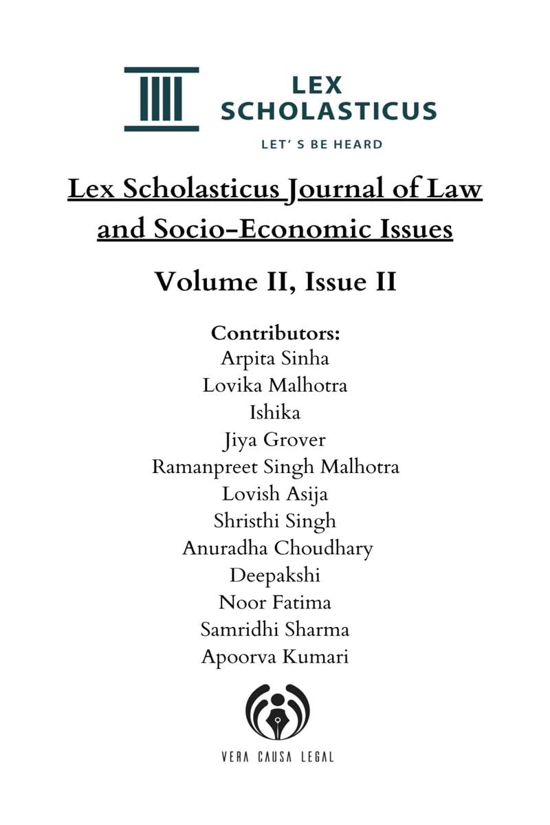 Lex Scholasticus Journal of Law and SocioEconomic Issues (Volume II  Issue II)