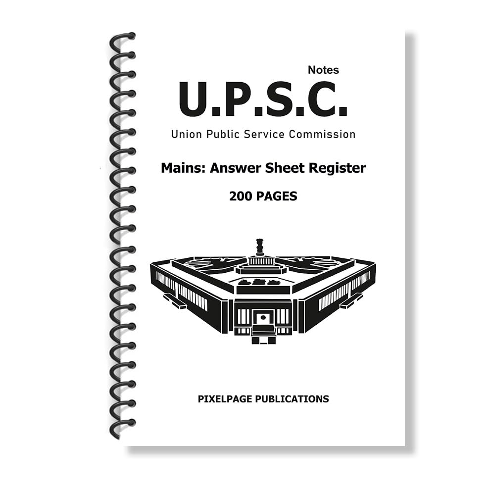 PIXELPAGE  UPSC mains Answer Sheet Blank Register for Exam Prep: Your Path to Victory