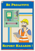 Sas03E | Teachingnest | Report Hazards | English | 33X48 Cm | Accidental Safety Poster | Industrial Safety Posters | Wall Sticki