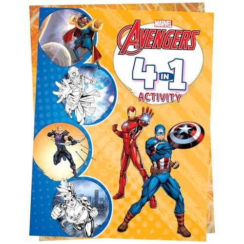 Marvel Avengers: 4in1 Activity Book Puzzles, Coloring, Games, and More for Kids Ages 4 to 6