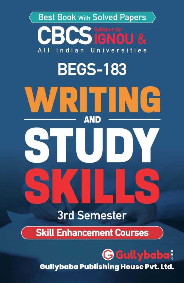 Gullybaba IGNOU BA (Honours) 3rd Sem BEGS183 Writing and Study Skills in English  Latest Edition IGNOU Help Book with Solved P